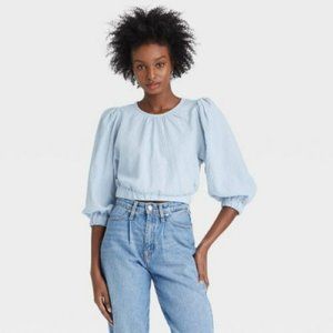 A New Day™ Women’s 3/4 Sleeve Bubble Hem Top